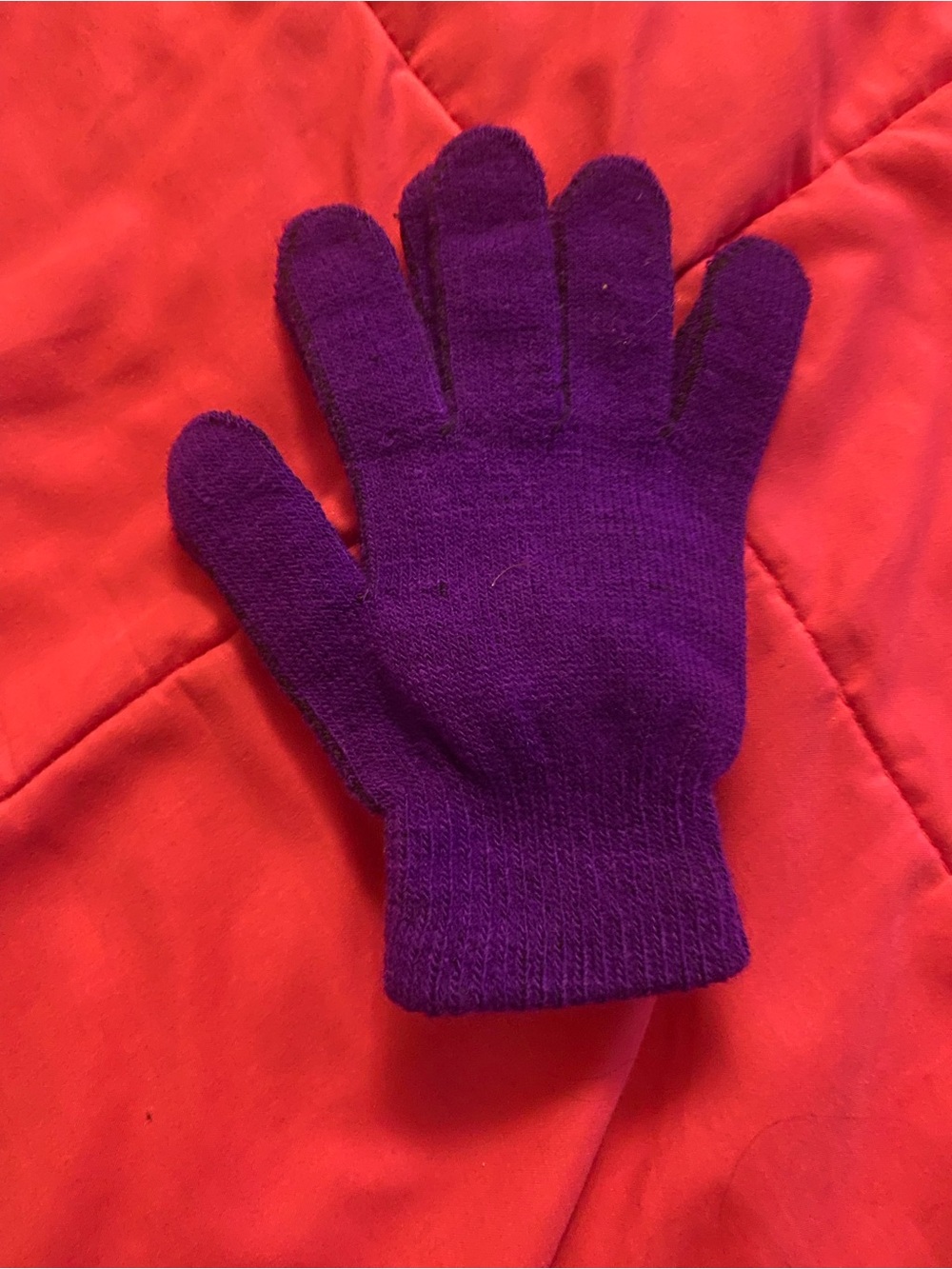 Kids Purple Knit Mittens - Cozy Winter Gloves